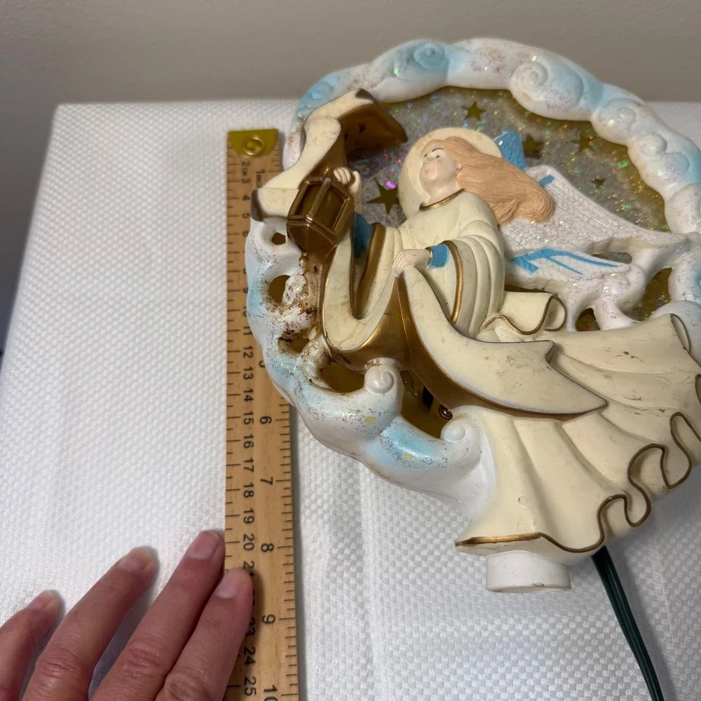 Vtg Bradford In Motion Angel Cherub Tree Topper Lighted Christmas Whimsy‎ TESTED